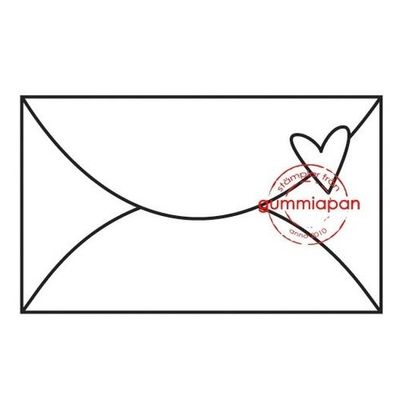 Gummiapan stämpel - Kuvert med hjärta