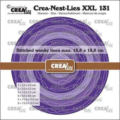Crealies Crea-nest-dies XXL Circles with 2 wonky stitchlines
