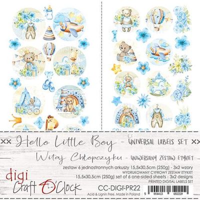 Craft O'Clock - Digi Label Set - Hello Little Boy