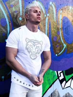 Crystal Tiger Tee White