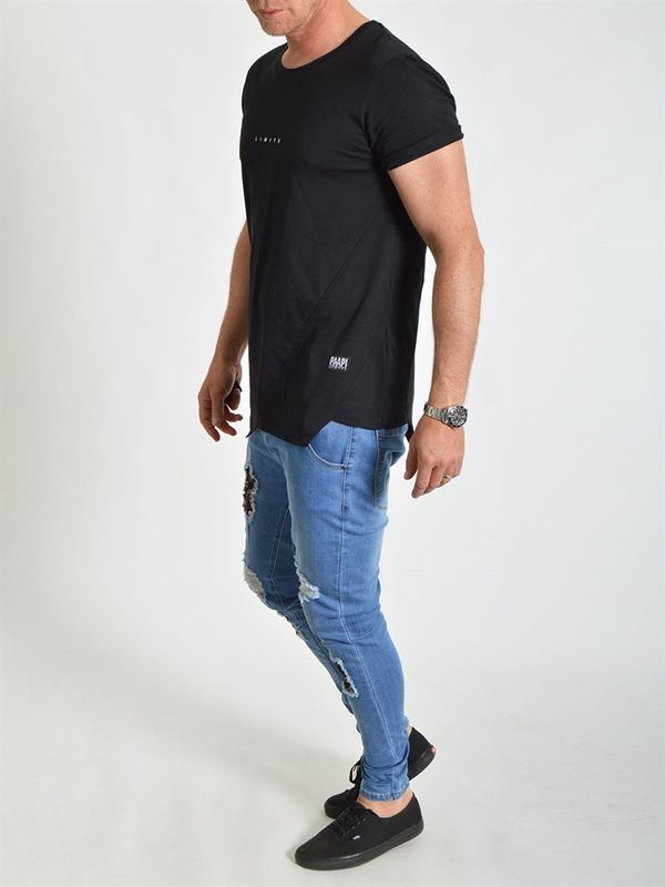 Asymmetric Tee Black
