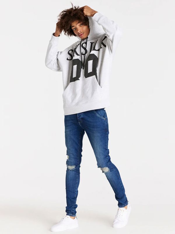 Blue Distressed Slim Fit Jeans