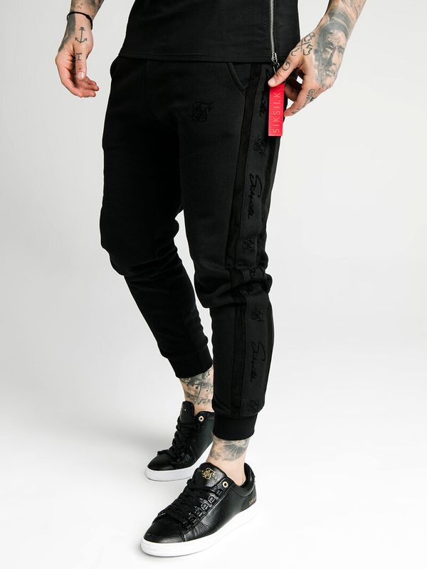 Sueded Flock Cuff Pants Black