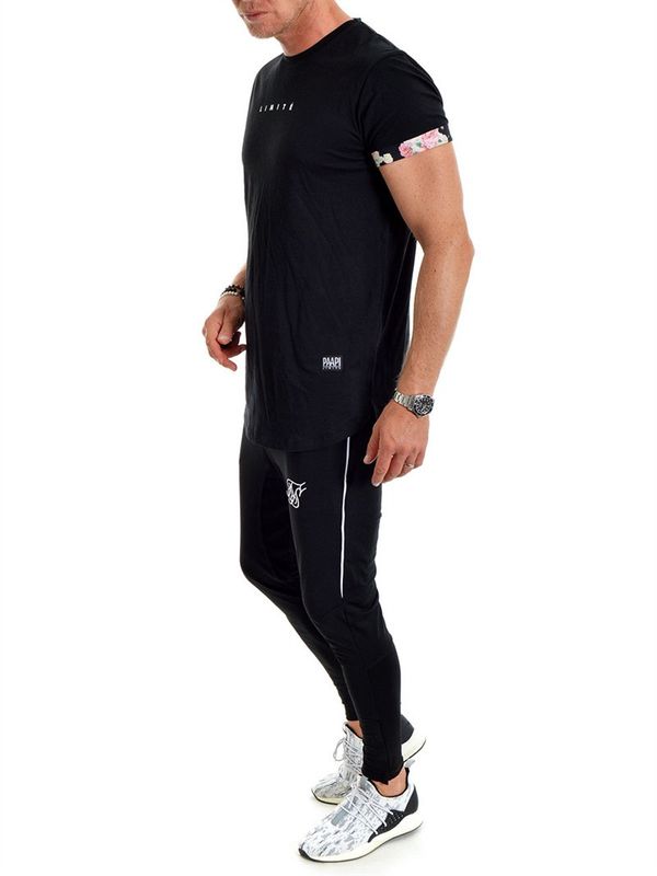 Flower Sleeves Tee Black