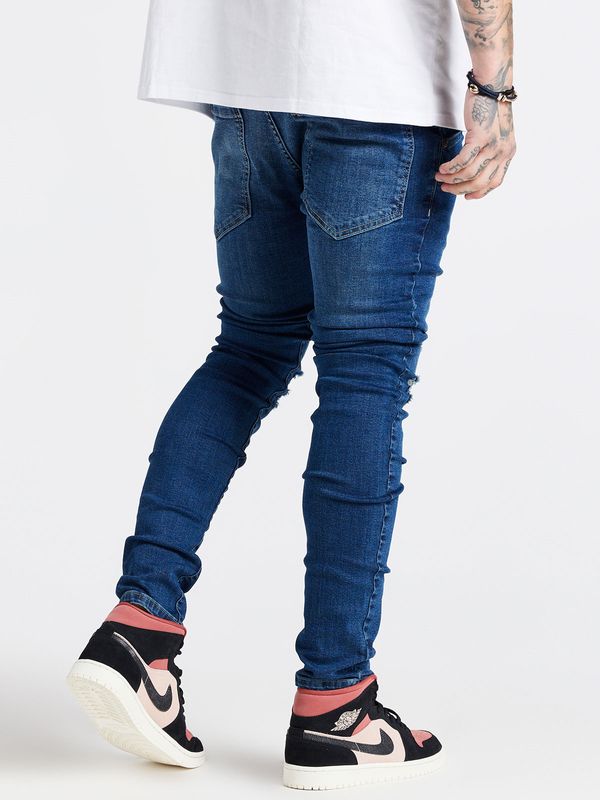 Blue Distressed Slim Fit Jeans