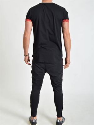 Rose Sleeves Tee Black