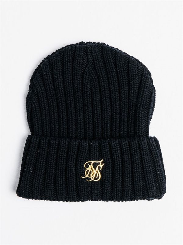 Rib Cuff Knit Beanie Black/Gold