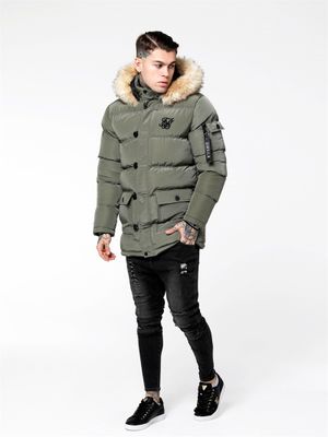 Shiny Puff Parka Khaki
