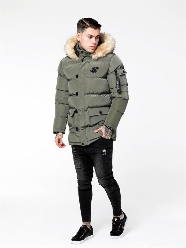 Shiny Puff Parka Khaki
