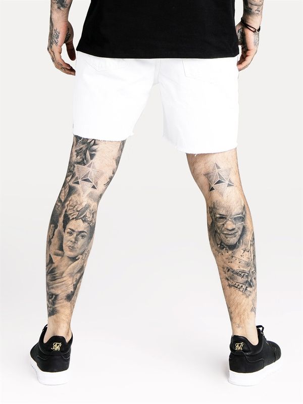 Cartel Denim Shorts White