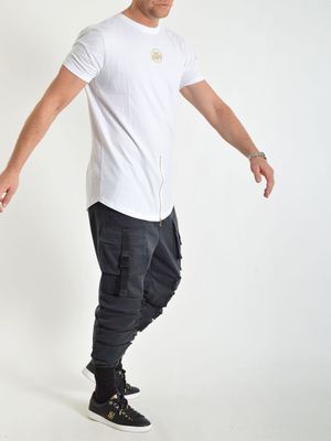 Famous Zipper Tee White/Gold
