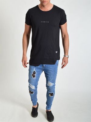 Asymmetric Tee Black