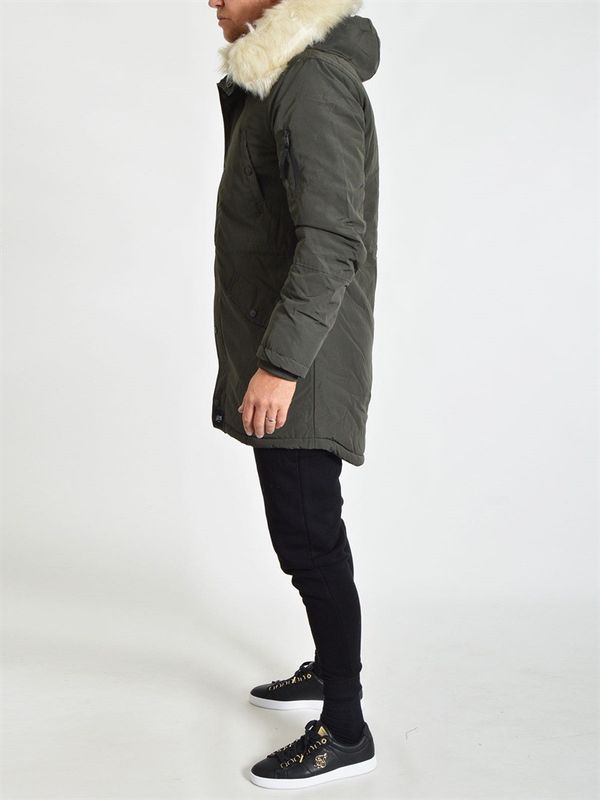 Poly Cotton Parka Army/Offwhite