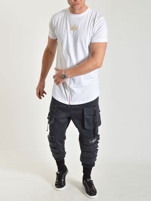 Famous Zipper Tee White/Gold