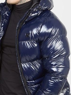 Navy Gloss Puffer Jacket