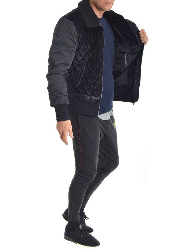 Quilted Velour Jacket Black