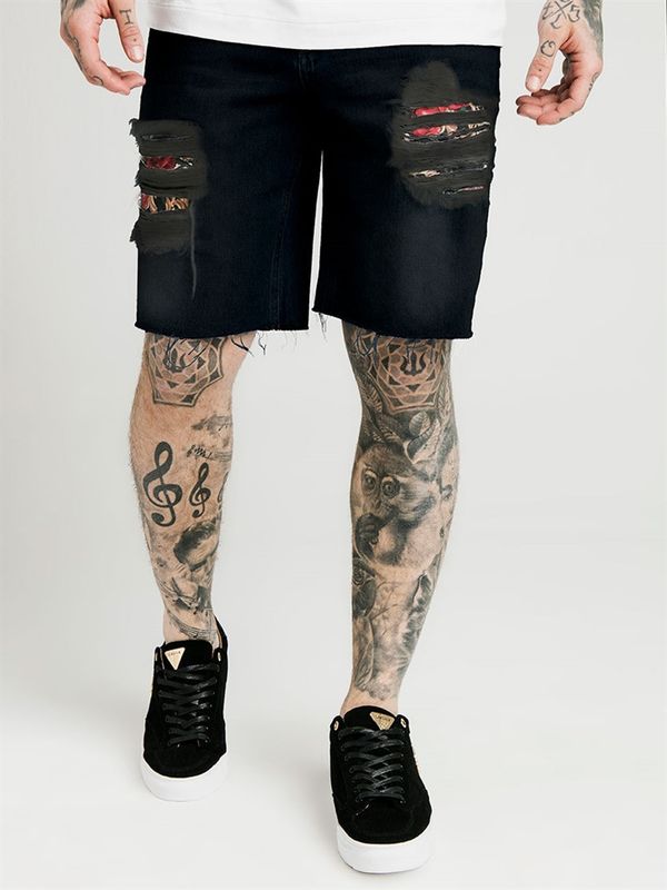 DA Loose Fit Denim Shorts Black