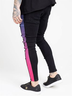 Low Rise Burst Knee Denim Black