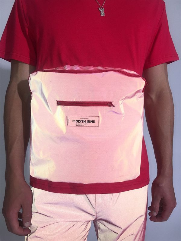 Reflective Pocket Tee Red
