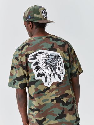 Patched Oversized Tee Camo/Orange