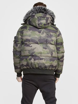 Fur Bomber Jacket Camo