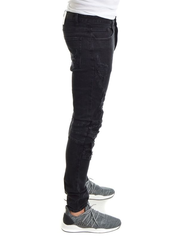 Paneled Inverted Biker Jeans