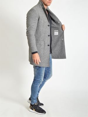 Malone 2.0 Coat Light Grey Melange