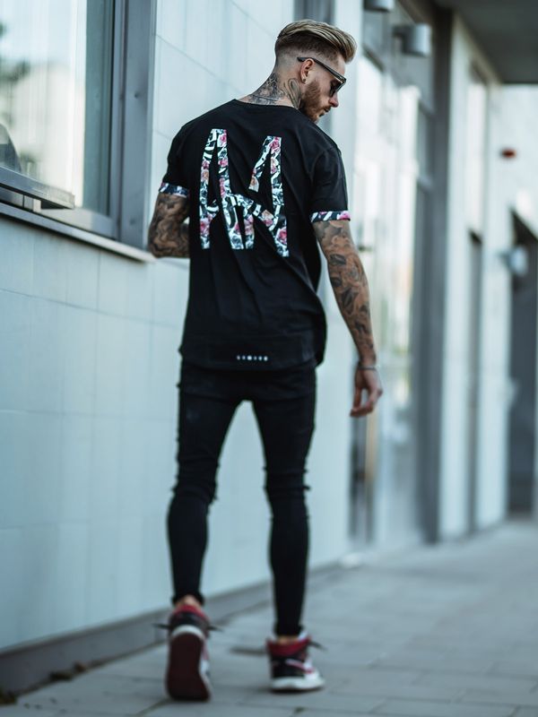 AA Zebra Roses Tee Black