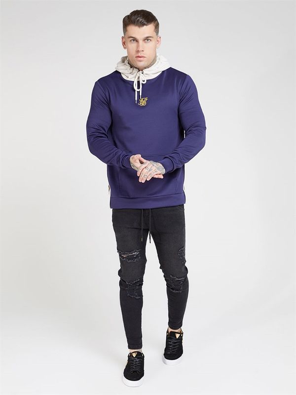 Overhead Side Zip Hoodie Navy