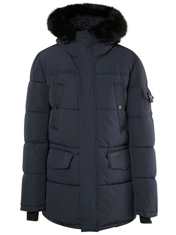 Puffy Fur Parka Navy