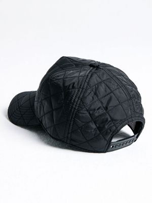 Quilted Nylon Trucker Black