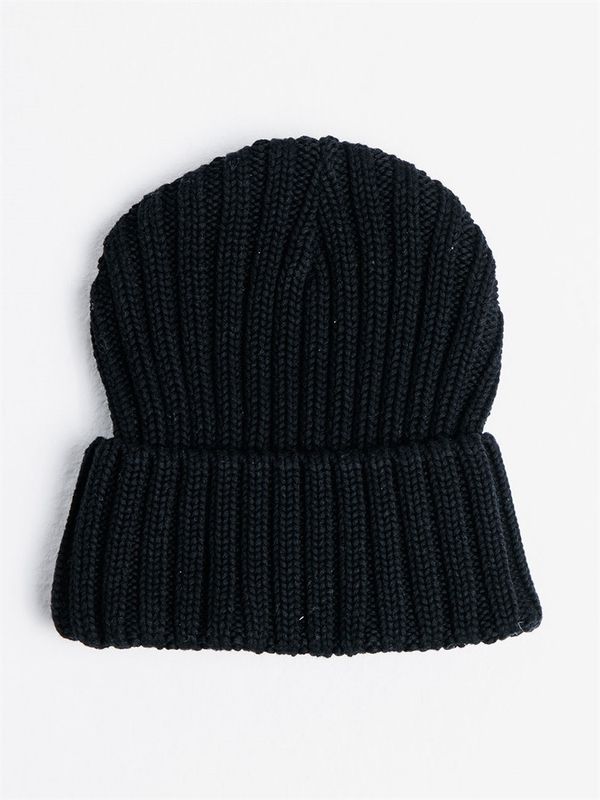 Rib Cuff Knit Beanie Black/Gold