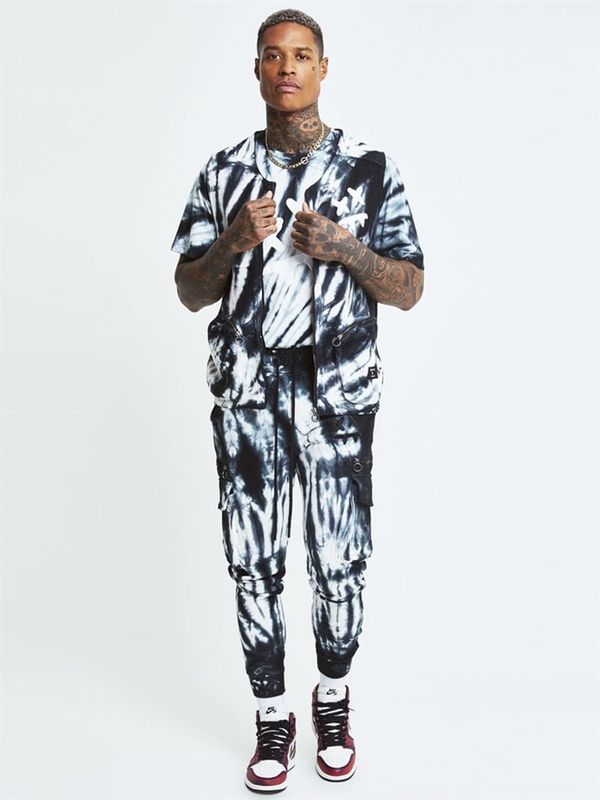 SA Utility Vest Black/White Tie Dye