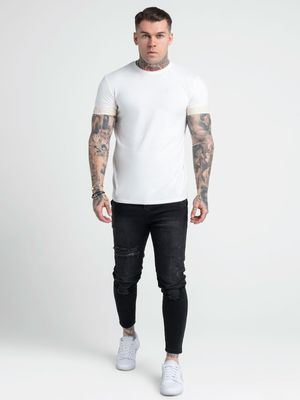 Elastic Cuff T-shirt Ecru