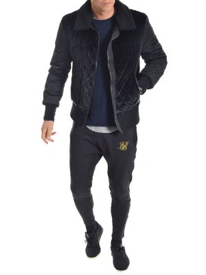 Quilted Velour Jacket Black