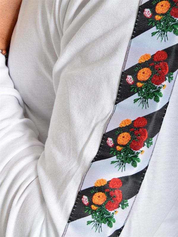L/S Floral 93 Tee White