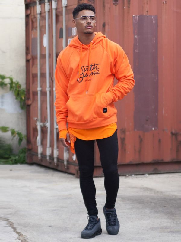 Raglan Logo Hoodie Orange