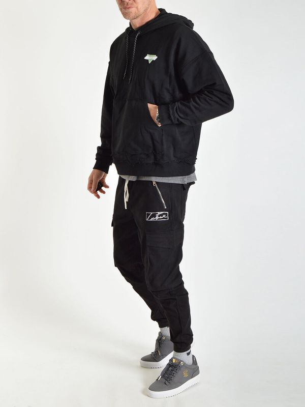 Distorted Logo Hoodie Black