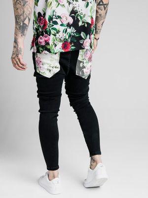 Drop Crotch Denims Black/Floral