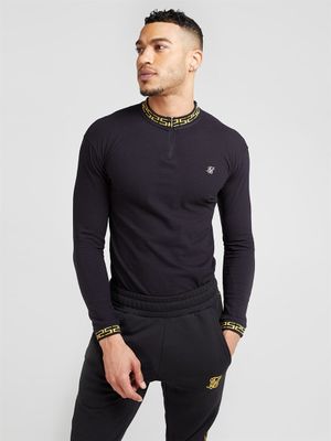 Chain Rib Collar Cuff Tee Black