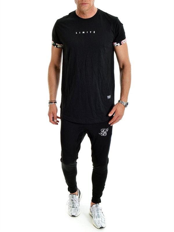 Flower Sleeves Tee Black