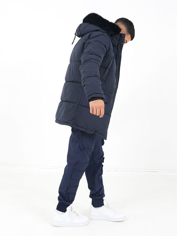 Puffy Fur Parka Navy