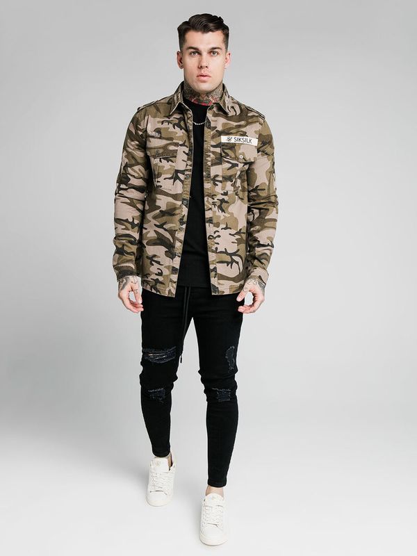 Utility Denim Shirt Jacket Camo