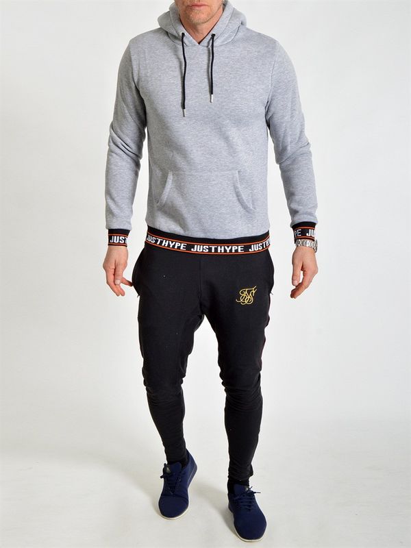 Just Hype Rib Hoodie Grey