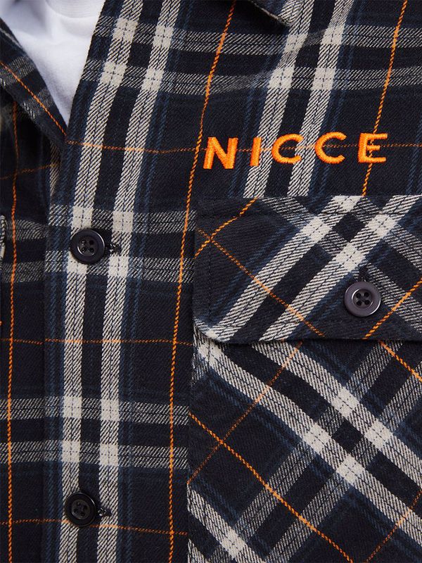 Flannel Shirt Navy/Orange