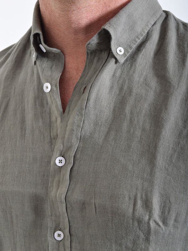 Linston Linen Shirt Moss Green