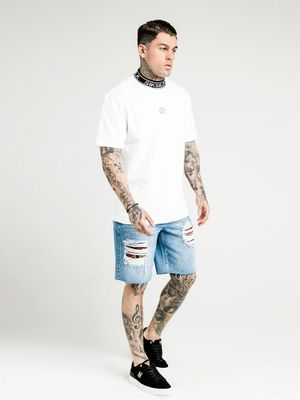 DA High Collar Essential Tee White