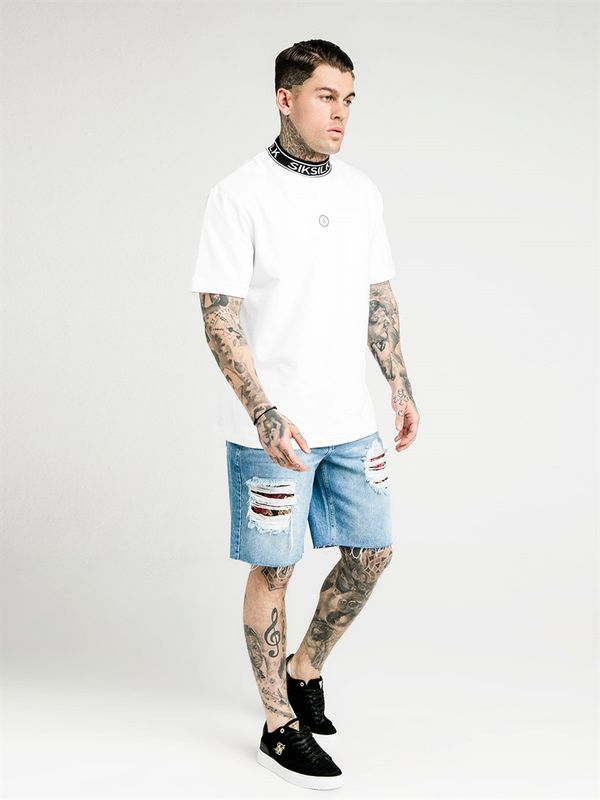 DA High Collar Essential Tee White