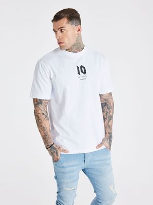 Messi x Oversized Logo Tee White