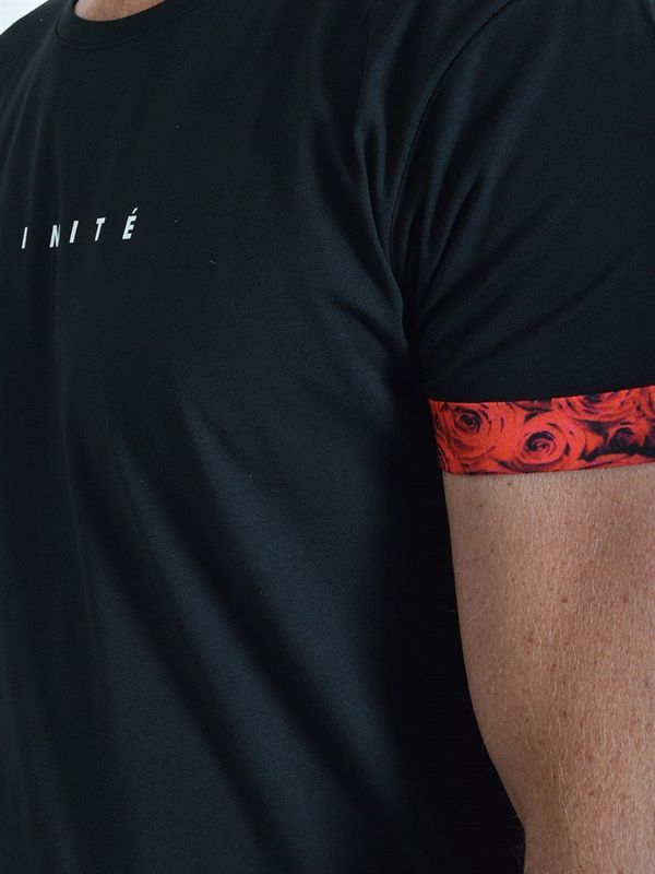 Rose Sleeves Tee Black
